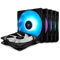 Kit Fan com 5 Unidades Deepcool RF120M RGB 120mm | R$ 280