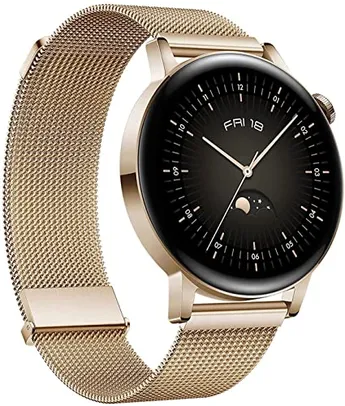 SmartWatch, HUAWEI GT3, 42mm, dourado, tela AMOLED, Bateria de longa duração, Mais de 100 modalidades de treino