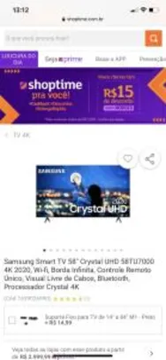 Samsung Smart TV 58" Crystal UHD 58TU7000 - R$2799