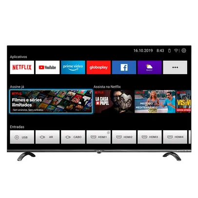 Smart TV D-LED 55” Britânia 99553046 UHD 4K Wi-Fi Space Gray