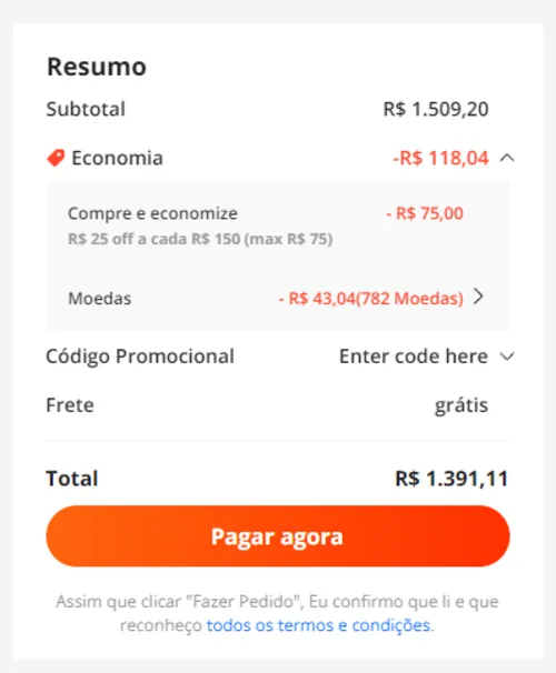 Imagem na descrição da promoção