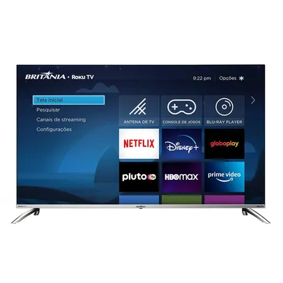 Smart TV Britânia 50 Polegadas BTV50G7PR2CSBL 4K UHD LED Dolby Audio Roku TV