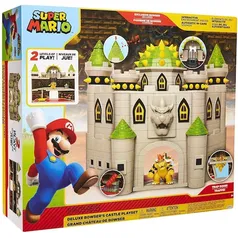 Super Mário 400204 Nintendo Deluxe Castelo de Bowser com Figura de ação articulada Bowser exclusiva