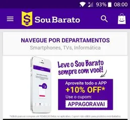 Desconto 10% Aplicativo Sou Barato.