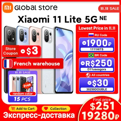 (11.11) Smartphone Xiaomi 11 Lite 5G NE modelos a partir de 6/128gb