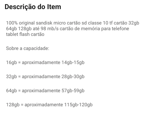 Imagem na descrição da promoção