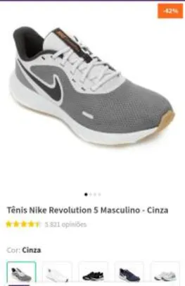 Tênis Nike Revolution 5 Masculino - Cinza | R$160