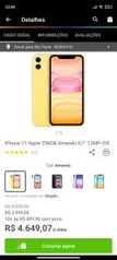 iPhone 11 256GB Amarelo | R$4.649