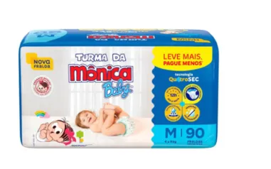 Fralda Turma da Mônica - M - 90 unidades