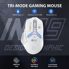 [App/ Moedas 🔥 R$51,20] Mouse Gamer Sem Fio INPHIC IN9, Sensor PIXART PMW3325, RGB, 10000DPI