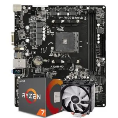 Kit Upgrade Ryzen 7 2700 + A320M-HD + Cooler DeepCool Gammaxx GTE RGB