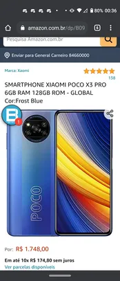 Smartphone Xiaomi Poco x3 pro 128/6 | R$1790