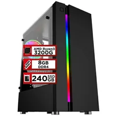 [App] PC Gamer PlayNow AMD Ryzen 3 3200G 8GB DDR4 2666MHZ (Placa de vídeo Radeon VEGA 8) SSD 240GB 500W Skill | R$2065