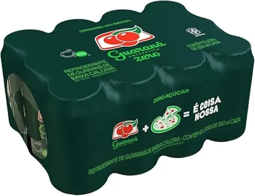 (Rec)Pack de Refrigerante Guaraná Antarctica Sem Açúcar Lata 350ML 12 Unidades