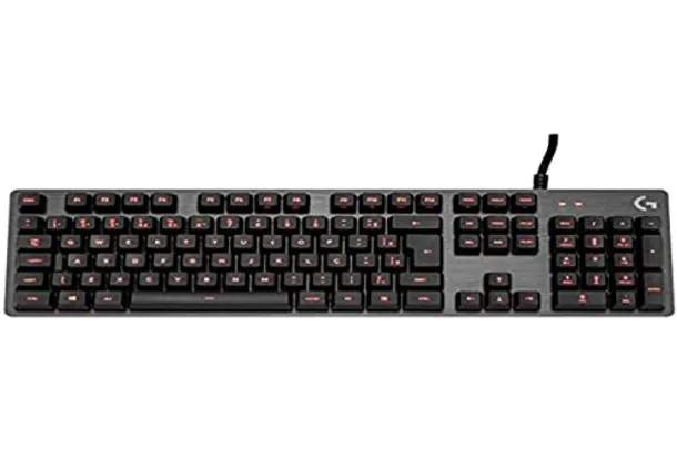 Teclado Mecânico Gamer Logitech G413 Carbon com Layout ABNT2, Iluminação Vermelha, USB Passthrough e