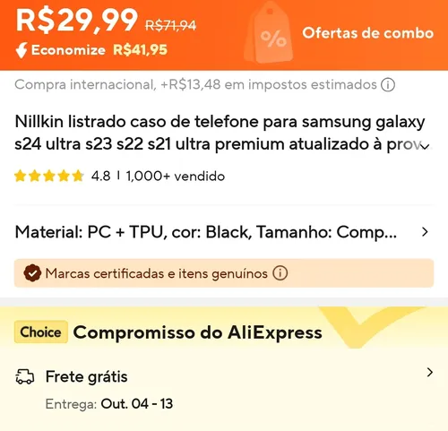 Imagem na descrição da promoção