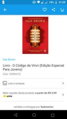 Saindo por R$ 9,99: Livro Código da Vinci (Exclusivo no aplicativo) | Pelando