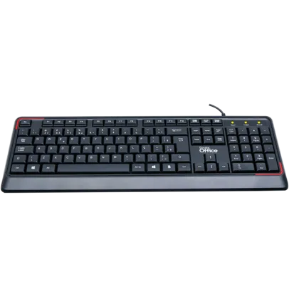 Teclado Dr. Office KDR-0203-B, USB, ABNT2 com Teclas macias - Preto