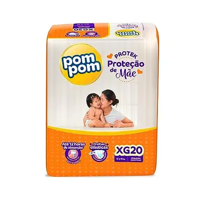 Pom Pom Fralda Protek Proteção De Mãe Jumbo Xg 20 Unidades