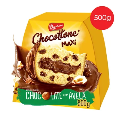 [R$14,69 CADA] Chocottone Maxi Avelã Bauducco 500g | 18 unidades | Loja Bauducco