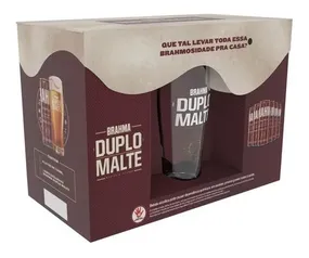 Kit Cerveja Duplo Malte 6 Unidades 350ml + Copo Brahma 