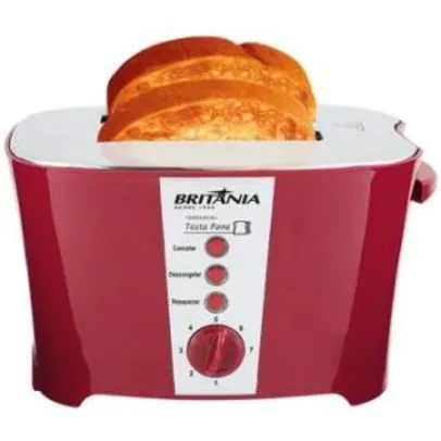 [App Walmart] Torradeira Elétrica Britania Tosta Pane 800W Vermelha - 220V - R$44,91