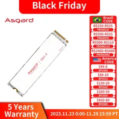 Asgard AN4 Disco rígido interno, nova série SSD, GEN4X4, M.2 2280, Pcle 4.0, NVMe, 1TB