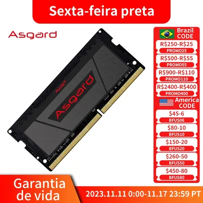 [Taxa Inclusa/Moedas/GOOGLE PAY] - Memória RAM DDR4 Notebook Asgard 8GB 3200MHz