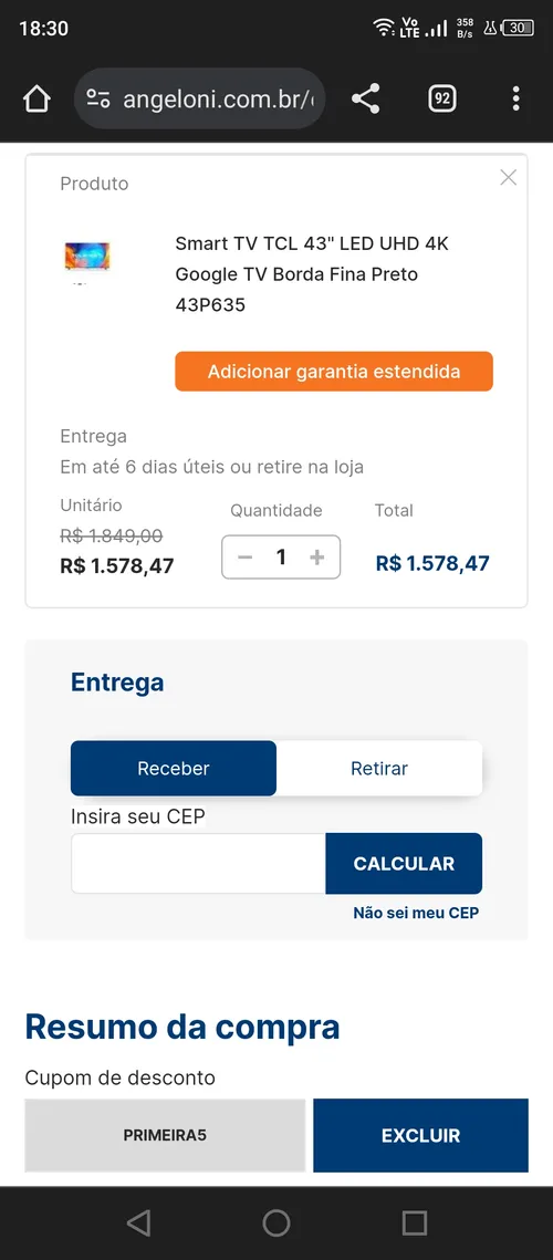 Imagem na descrição da promoção