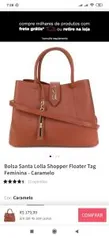 Bolsa Santa Lolla Shopper Floater Tag Feminina - Caramelo | R$ 180