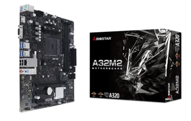 Placa Mãe Biostar A32M2, Chipset A320, AMD AM4, mATX, DDR4, AA32FM4S-R03-BS211X