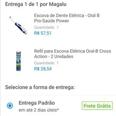 [C. Ouro] Escova Elétrica Oral B Pro Saúde Power + Refil 2 Unidades | R$86