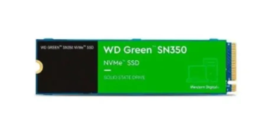 [APP] SSD WD Green 1TB SN350, M.2 2280, PCIe, NVMe, Leitura: 2400MB/s e Gravação:1850MB/s, Verde - WDS100T2G0C