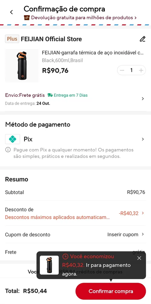 Imagem na descrição da promoção