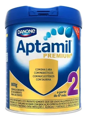 Fórmula infantil em pó sem glúten Danone Aptamil Premium 2  em lata de 800g - 6 a 10 meses