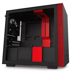 Gabinete Gamer NZXT H210, Mini Tower, com FAN, Lateral em Vidro, Preto/Vermelho - CA-H210B-BR