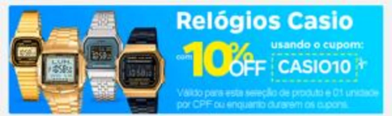 10% OFF na linha relógios da Casio