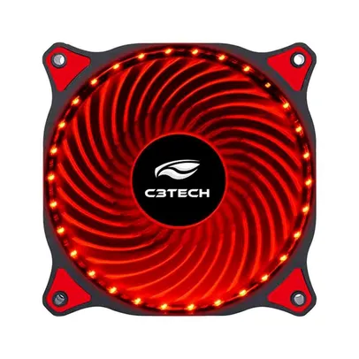 [app] Ventoinha C3Tech F7-L130RD Storm Gaming Vermelho 120mm, Preto - F7-L130RD