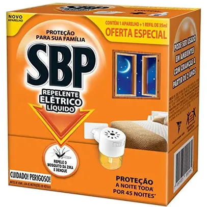 [Rec] [Leve 3 Pague 2 - R$23,66]SBP Repelente Elétrico Líquido 45 Noites Novo Aparelho + Refil