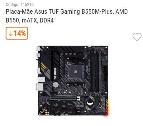 Placa-Mãe Asus TUF Gaming B550M-Plus, AMD B550, mATX, DDR4