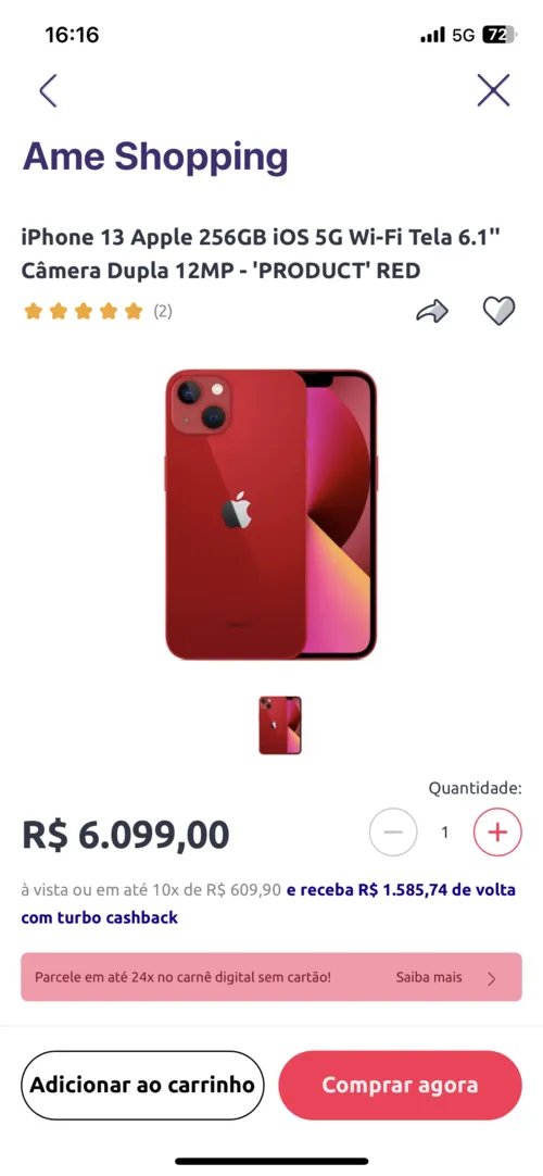 Imagem na descrição da promoção