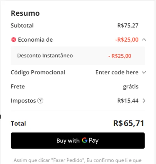 Imagem na descrição da promoção