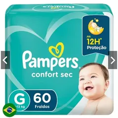 Fralda Pampers Confort Sec Super Tamanho G 60 un