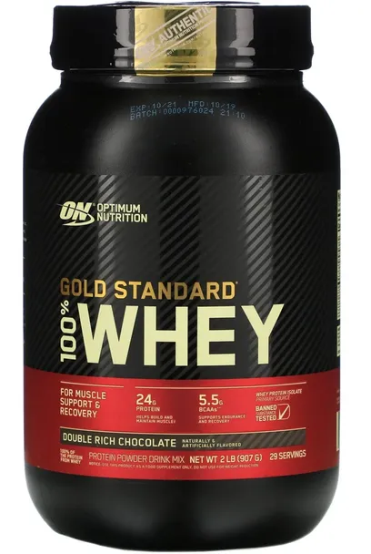 Foto do produto 100% Whey Gold Standard - Optimum Nutrition - Morango - 907 G