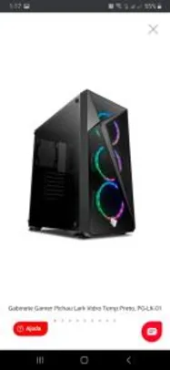 GABINETE GAMER PICHAU LARK VIDRO TEMP PRETO, PG-LK-01 - R$230