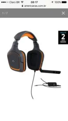 Headset Gamer Logitech G231 Prodigy - R$210