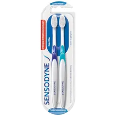 Sensodyne Gentle, Escova de Dente Extra Macia para Dentes Sensíveis, Suave às Gengivas e Limpeza Completa, 2 unidades