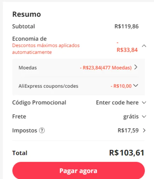 Imagem na descrição da promoção