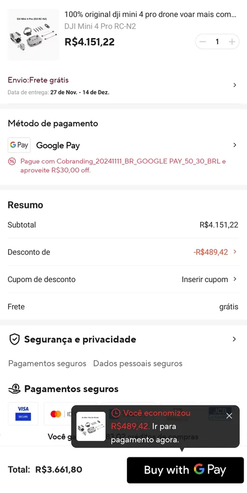 Imagem na descrição da promoção