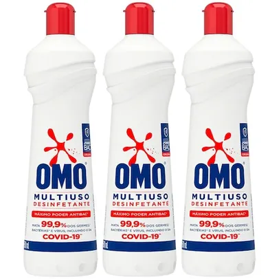 Desinfetante Omo Multiuso Original Squeeze 500ml - 3 Unidades